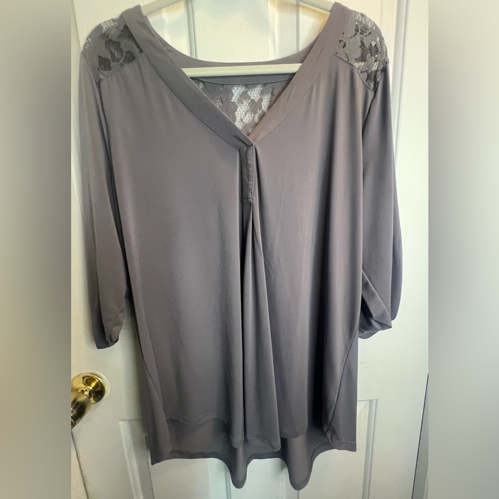 Torrid Gray Laced Blouse